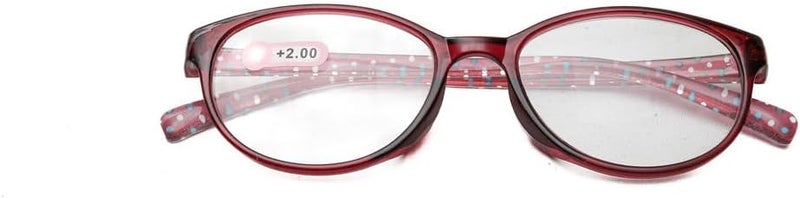 Daiso Wellington Pindot Reading Glasses - Plus 2.0 - Red - Image 1